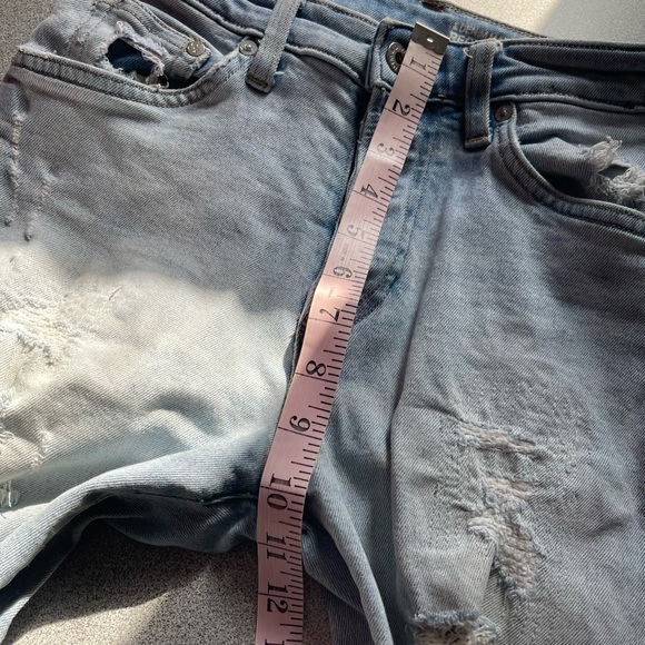 H&M Skinny Low Rise Ripped Blue Jeans Button Fly Size 30/32 - Picture 9 of 12